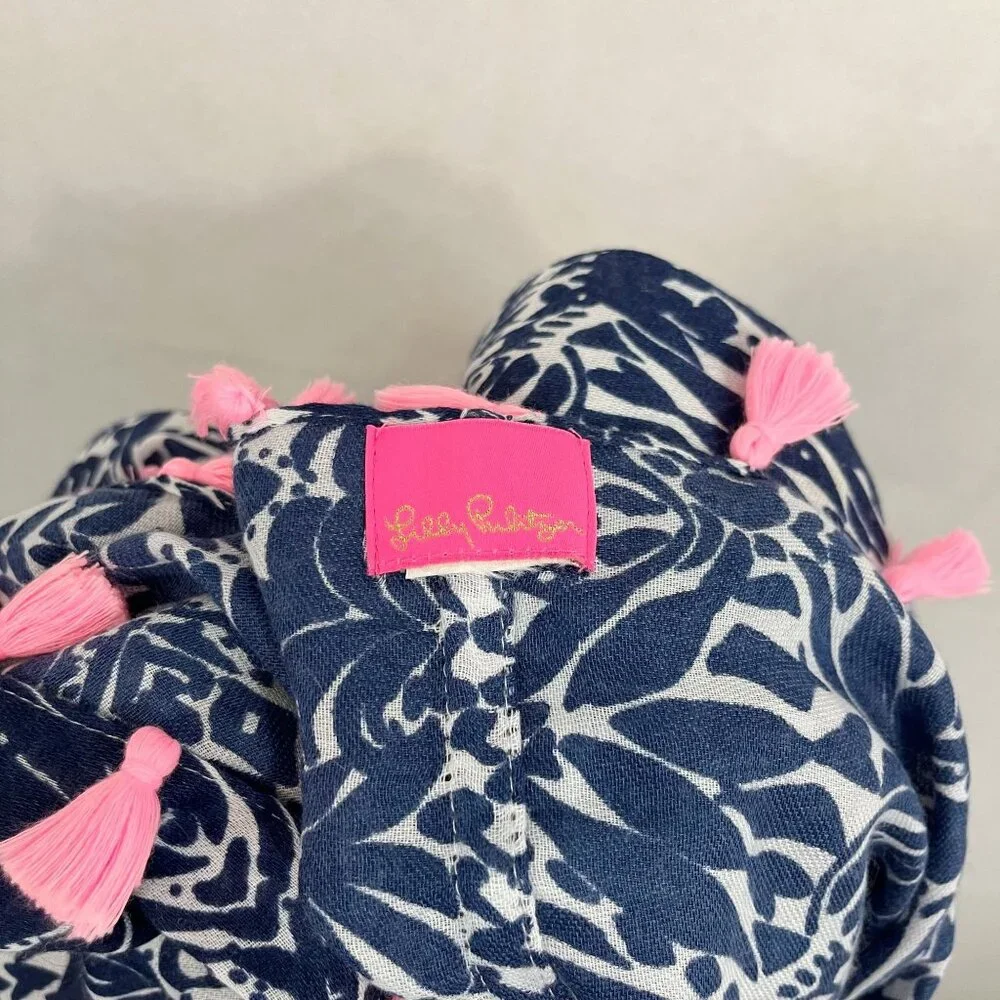 Lilly Pulitzer High Tide by Land or By Sea Resort Infinity Loop Scarf Navy White